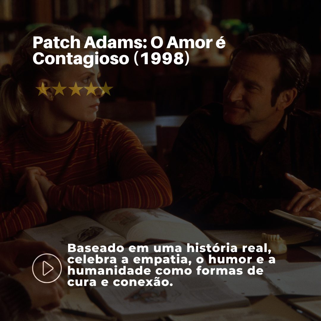 card informativo sobre o filme Patch Adams - o amor é contagioso